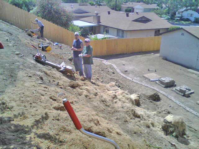 Stump grinder at work